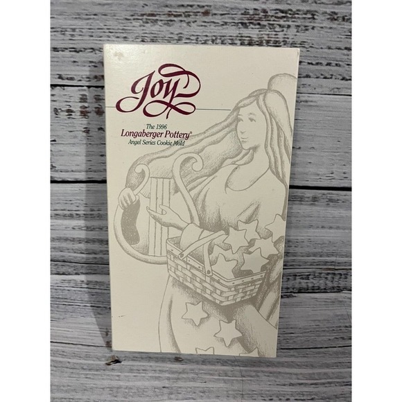 Vintage Longaberger Pottery Cookie Mold Christmas Angel JOY Bakeware 1996 USA - Picture 2 of 9